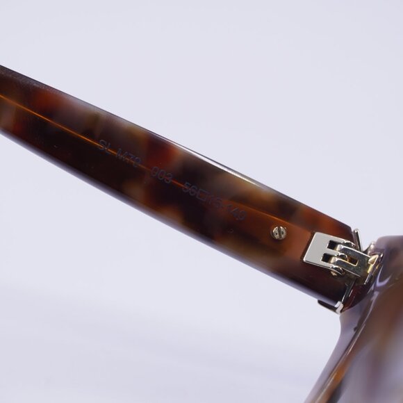 Saint Laurent SLM79 003 Sunglasses Havana Cat Eye Frame, Black Lenses - Picture 6 of 11